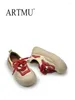 Casual Shoes Artmu Genuine Leather Women's Thick-soled Sneakers Handmade Bread Big Toe Small White Women Boat