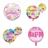 Balão de folhas feliz aniversário estrela redonda balões festa de aniversário decorativa balões multicolor