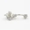 Sieraden 925 Sterling Silver Belly Bar Ring Peefowl Cubic Zirconia Duidelijke navelring