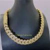 Fabrieksprijs Iced Out Hip Hop 20mm brede 3 rijen Miami Cuban Link Chain VVS Moissanite ketting