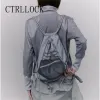 Çantalar Ctrllock Techwear örgü cep sırt çantası sıradan kayışlar String okul sokak kıyafetleri