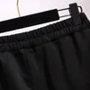 Herbst Winter -Plus -Größe Shorts für Frauen großes lässiges schwarzes, breites Bein dick 3xl 4xl 5xl 6xl 7xl 240411