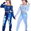 Zweiteilige Frauen Kleidung Denim Hose Sets 2024 Frühling Herbst Langarm Kurzjacke weibliche Straße Fashion Loose Vintage Jeans Anzug K7153