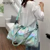 Shoulder Bags Women Dance Crossbody Bag Large Capacity Pearlescent Fitness Waterproof Dry Wet Separation Leisure Exercise Gym