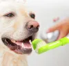 Tandborste 5st/Lot Innovativ husdjur Tandborste Threhead Multiangle Tandborste Rengöring av hund katt Brush Bad Breath Teeth Care Tool