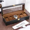 Handmade Wood Watch Box 6/10/12 Grids Watches Display Case Jewelry Holder Storage Organizer for Watch Holding 240416