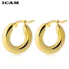 Boucles d'oreilles Hoop ICAM 20/25 mm de diamètre de mode solide de mode punk solide pour femmes Brincos Round Wholesale Cadeau