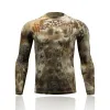 Skodon militär armé taktisk t -skjorta män camo långärmad stridskjortor snabb torr kamouflage utomhus vandring jakt compression shirt