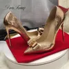 Dress Shoes Doris Fanny High Heels Women Gold Stiletto Woman Pumps Good Quality Party Wedding Lady Butterfly