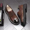 Casual Shoes Black BROWN Men Business Leather Flat Formal Zapatillas Hombre