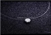 Colliers pendentifs Fashion Square 6 Claw Cz Stone Crystal Zircon Invisible Collier de chaîne de ligne de pêche transparente pour femmes T8BHJ 1804399