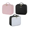 Makeup Brushes Travel Case With LED Mirror Cosmetic Organizer For