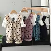 Kleidungssets Top -Optionen Kinder Boutique Kleidung Set Schöne Punkt Overalls Langarm Shirts Schöne Rüschen Prinzessin Baby -Mädchen Outfit