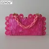 Sacchetti caldi rosa verde rosa borse in scatola acrilica borse da sera sacca per le spalle per banchetti di nozze Bolsa femminina Mini borsetta