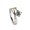 Pierścienie klastra romantyczne meteor biały kamień szlachetny pierścionek kolor kolorów lekka luksusowa moda dla kobiet drobna srebrna biżuteria
