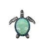 10pcslot Rhinestones verdes Tortoise Colgante para collar Lindo esmalte Animal Ocean Sea Turtle Charms para joyas de bricolaje 19877502