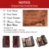 Wallets Men Clutch Wallets Casual Genuine Leather Long Wallet Zipper Coin Purse with Card Holder Large Capacity for Cell Phones Engraved