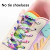 Parti di scarpe Sneaker colorati elastici sneaker senza cravatta serratura a serbatoio da tennis shoelace senza legami per bambini accessori per scarpe sportive per adulti