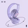 Hörlurar Ny produkt BT06C+ READMONTERAD Trådlös Bluetooth Children's Headset med MIC Söt mode Lysande RGB Music Girl -headset