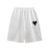 Five-point pants women's shorts trendy running sports shorts men's 2024 spring and summer new casual shorts heart-shaped pattern embroidered clothing medium pants
