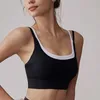 Lulemen tops shorts shockproof dames en doorhangende geavanceerd contrast kleur fitness vest bra yoga pak ondergoed hoge intensiteit sport beha