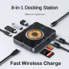 Hubs 8in1 USB C Hub 5Gbps Type C Docking Station 15W Wireless Fast Charging TF/SD Card Reader QC/PD Power Inlet for Phone Computer