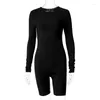 Jumpsuits von Frauen mit festen Farben Slim Fit Bodysuit Yoga gestrickt