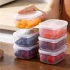 Sacs de rangement Cuisine d'organisateur de réfrigérateur avec couvercle Portable et conteneurs clairs empilables pour les fruits de l'armoire de bureau de congélateur