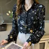 Women's Blouses Women Clothing Spring Autumn Trendy Print Harajuku Y2K Shirt Sexy Sheer Long Sleeve Chiffon Blouse Casual Loose Tops Chic