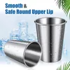 Questões de quadril 16 Pacote de copos de copos de aço inoxidável durável - Uncalhas leves para viagens de acampamento e uso ao ar livre (12 oz/350 ml) de prata
