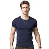Costumes masculins n ° 2A1338 Tops Men T-shirt T-shirts pour hommes V Neck and O-Neck Man T-shirt pour tshirts mâles M-4xl Plue Size B0667