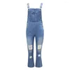 Women's Jeans Washed Denim Bib Overalls Ripped Jumpsuits Ladies Trousers Casual Streetwear For Woman Ropa De Mujer