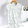 Herren-T-Shirts 2023 Sommer New Ice Seide T-Shirt Camo Personalisierte europäische amerikanische britische Wind SPD Trockener kurzes Slve T-Shirt Y240420