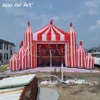 8mW 26ft Inflatable Circus Arch with Removal Curtain Inflatable Red and White Archway Gantry Entrance for Event Stage