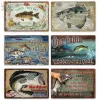 Accessories Fishing Decor Vintage Tin Sign Retro Metal Sign Wall Decor for Lake House Cabin Fishing Gift Metal Plate