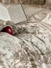 Bedding Sets Champagne Vintage French Ruffles Summer Set Natural Bamboo Lyocell Fabric Soft Silky Duvet Cover Bed Sheet Pillowcases