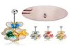 4pcSlots Nuevos joyas para el cuerpo Perfro de ombligo anillo de mariposa anillo de acero médico umbilical 7198574