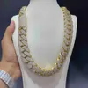 Die hochwertige ECED Cuban Link -Kette 20mm VVS Labor DIAMOND Cuban Link Chain Miami Hip Hop 10k Gold / Labor Erwachsene Diamanten