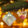 Decoratieve beeldjes Glazen Kerst Tree Decoratie Hanger Winterhangende Sneeuwvlok Decoraties Buiten Decoreren