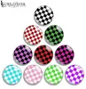 10mm 12mm 14mm 16mm 20mm 25mm 30mm 604 Checkered pattern Round Glass Cabochon Jewelry Finding Fit 18mm Snap Button Charm Bracelet 4583902