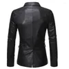 Men's Suits 2024 Spring Autumn Fashion Casual Lapel Leather Dress Suit Coat / Male Business Pu Blazers Jacket S-6XL