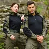 T-shirts US Army Hooded Collar Shirtic Tactics Military Combat Tshirt Men Shirts Tactical Shirts Airsoft Paintball Camping Camping Clothing