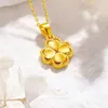 Anhänger Elegant Lucky Clover Gold Farbe Anhänger Halskette für Frauen Ketten Geburtstag Hochzeit Valentinstag Fein Schmuck Geschenke