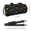 Colorful Dog Paw Print Duffel Bags Waterproof Sports Gym Bag Travel Luggage Weekender Overnight for Men Women 240419