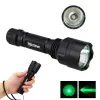 Scopes Tactical 2500lm White Green/Red Light ficklampa Hunting Light Torch+Scope Mount+Pressure Switch+18650 Batteri+laddare