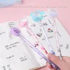 Pennor 36 datorer/Lot Cat Sequin Gel Pen Kawaii Stationery Söt penna nyhet Kawaii Pen Black Ink Writing Gel Pen Learning Office Supplies