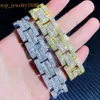 Hiphop Jewelry Baguette VVS Moissanite Watch Band Iced Out Men Cuban Link Bracelet Chain