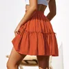 Rokken voor dames sexy casual solide ruches a-line geplooide hoge taille rok mode zomer vintage exotische vrouwelijke jurken