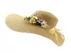 2019 Summer Paper paglia larghe cappelli da sole larghi decorazioni floreali donne donne beach beach sunbonnet femminile topee sunhat4572027