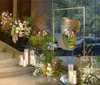 Dekoracja imprezy Wedding Tacdrops Iron Flower Racks Square Arche Etap Tło Welcome Area Znak sztandar